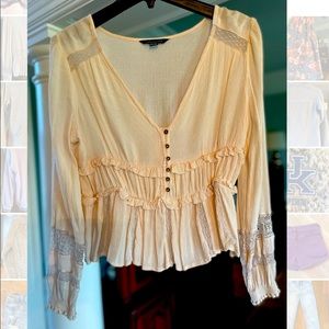 American eagle light peach blouse  size XS